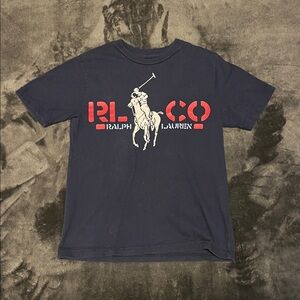 Polo Ralph Lauren boys short sleeve T-shirt small(8) Navy
Fair condition.